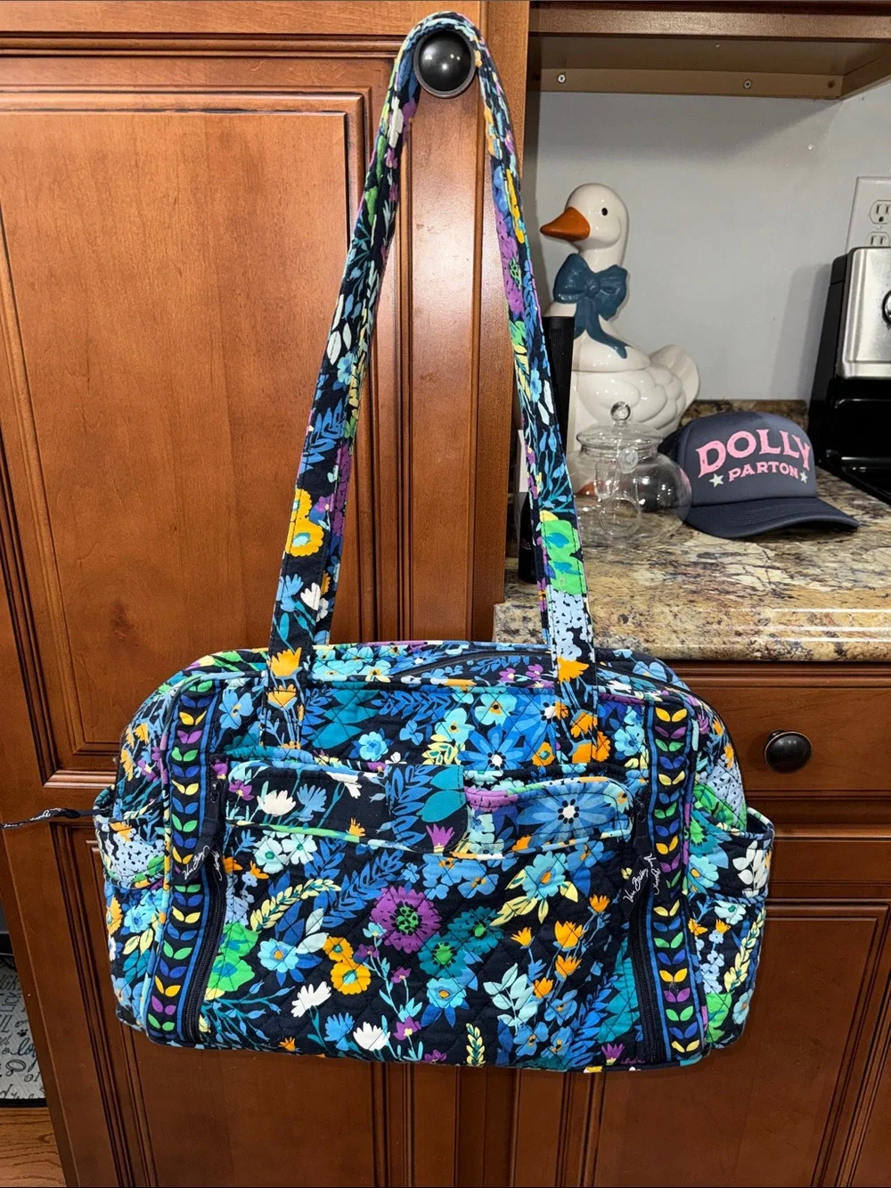 Vera Bradley Black Quilted Floral Baby Bag